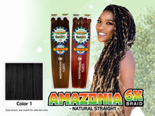Load image into Gallery viewer, Amazonia 6X 54 inch color 1 – model and packaging with bottom-left swatch