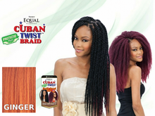 Load image into Gallery viewer, Cuban Twist 16" color GINGER: style, package and matching swatch