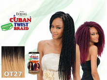 Load image into Gallery viewer, Cuban Twist 24" color OT27: style, package and matching swatch