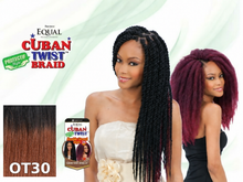 Load image into Gallery viewer, Cuban Twist 24" color OT30: style, package and matching swatch