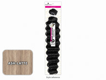 Load image into Gallery viewer, Organique Ocean Deep Wave 24 inch — ASH-LATTE labeled color swatch with packaged style reference
