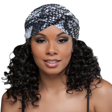 Load image into Gallery viewer, EVOLVE SILKY TURBAN, SILVER ANIMAL PRINT