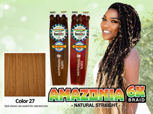 Load image into Gallery viewer, Amazonia 6X 54 inch color 27 – model and packaging with bottom-left swatch
