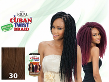 Load image into Gallery viewer, Cuban Twist 16" color 30: style, package and matching swatch
