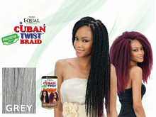 Load image into Gallery viewer, Cuban Twist 16" color GREY: style, package and matching swatch
