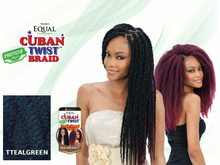 Load image into Gallery viewer, Cuban Twist 16" color TTEALGREEN: style, package and matching swatch

