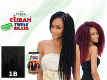 Load image into Gallery viewer, Cuban Twist 24" color 1B: style, package and matching swatch

