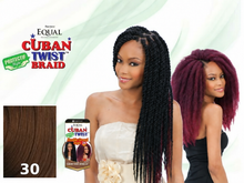 Load image into Gallery viewer, Cuban Twist 24" color 30: style, package and matching swatch
