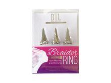 Load image into Gallery viewer, BTL Professional Adjustable Braider Rings Gold 3 Piece Pack
