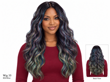 Load image into Gallery viewer, Wig 35 — RB/Blue — front and back views
