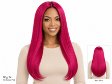 Load image into Gallery viewer, Wig 74 SL/Bunny Pink, front view with bottom-right back-view inset
