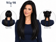 Load image into Gallery viewer, Wig 98 — 1 — front, pigtail and braided views
