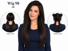 Load image into Gallery viewer, Wig 98 — 1B — front, pigtail and braided views
