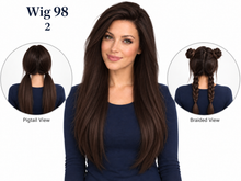 Load image into Gallery viewer, Wig 98 — 2 — front, pigtail and braided views
