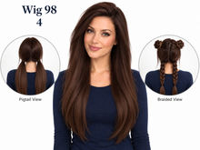 Load image into Gallery viewer, Wig 98 — 4 — front, pigtail and braided views
