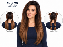 Load image into Gallery viewer, Wig 98 — GT1B/30 — front, pigtail and braided views
