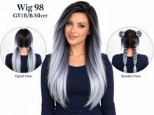 Load image into Gallery viewer, Wig 98 — GT1B/B.Silver — front, pigtail and braided views
