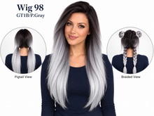 Load image into Gallery viewer, Wig 98 — GT1B/P.Gray — front, pigtail and braided views
