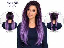 Load image into Gallery viewer, Wig 98 — P.Purple — front, pigtail and braided views
