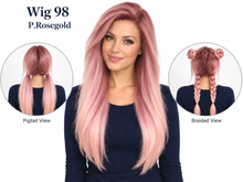 Load image into Gallery viewer, Wig 98 — P.Rosegold — front, pigtail and braided views
